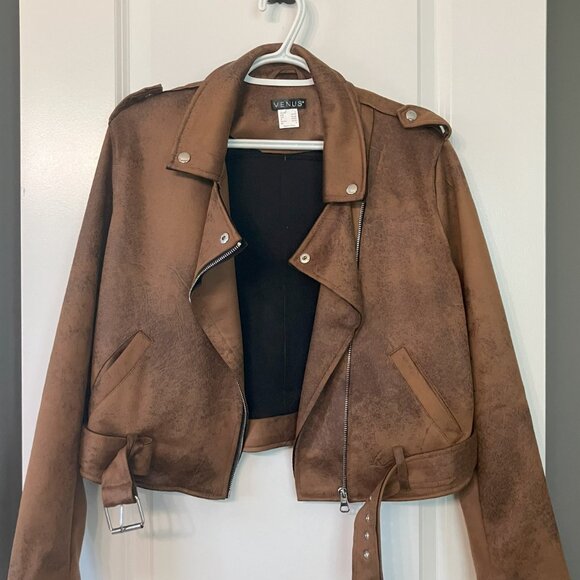 Faux Suede Moto Jacket - Picture 2 of 6
